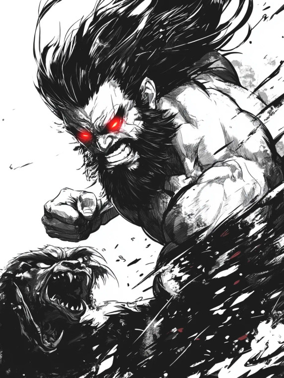 Muscular Man Vs Demon Vinyl Car Decal Sticker – Waterproof & UV-Resistant 8"