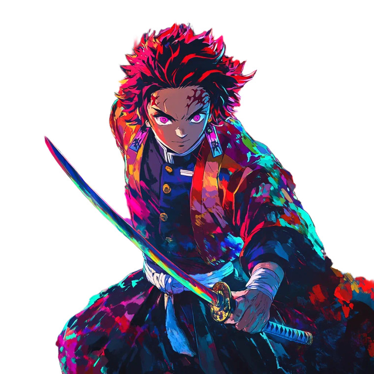 Tanjiro Pop Art Vinyl Car Decal Sticker – Waterproof & UV-Resistant 8"