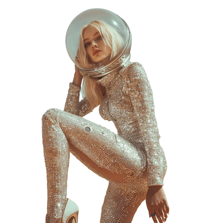 Glamorous Space Explorer Vinyl Car Decal Sticker – Waterproof & UV-Resistant 8"