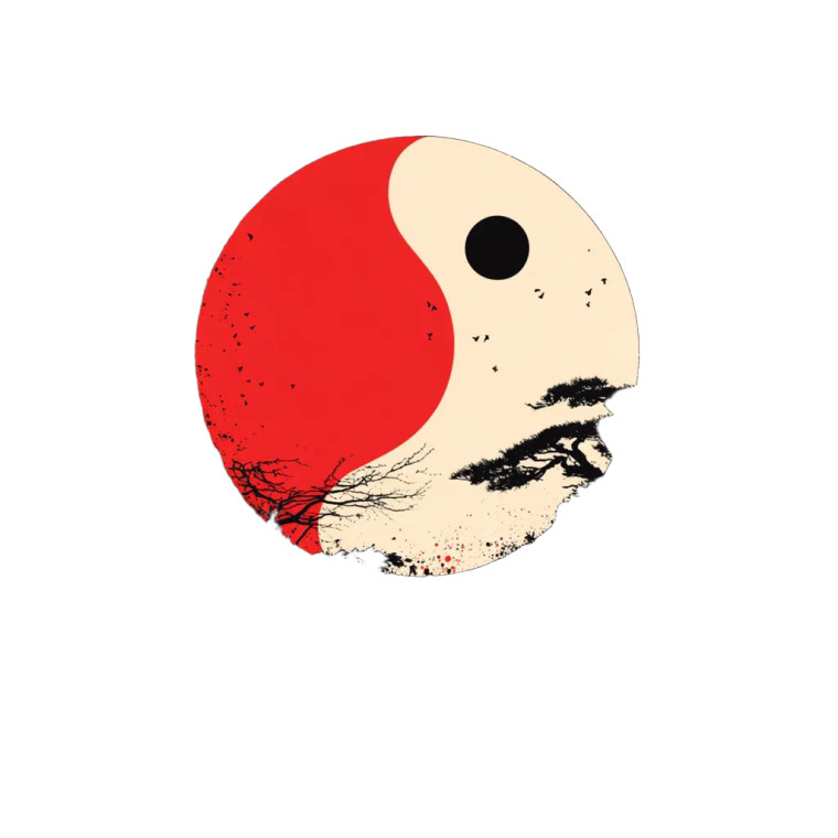 Japanese Yin Yang Vinyl Car Decal Sticker – Waterproof & UV-Resistant 8"