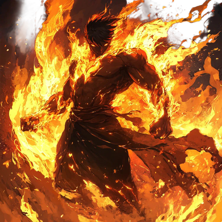 Flame Robed Figure Vinyl Car Decal Sticker – Waterproof & UV-Resistant 8"