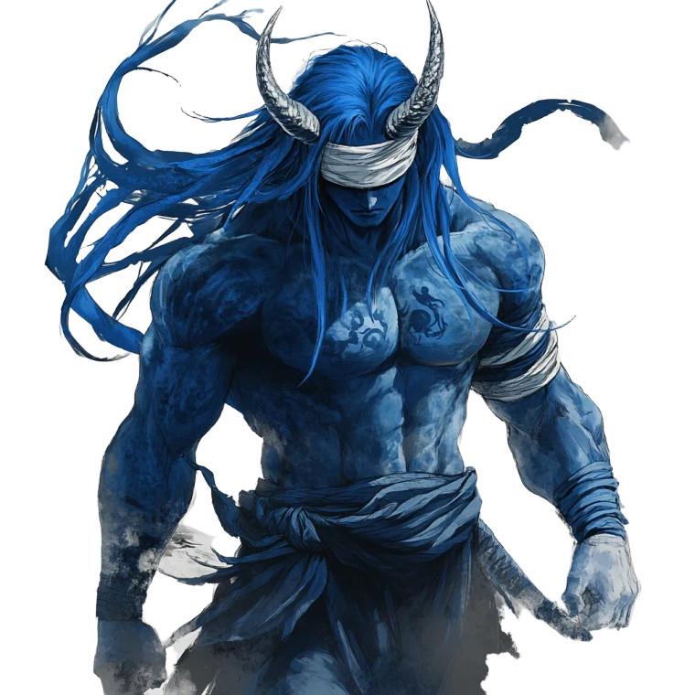 Blue Swordsman'S Showdown Vinyl Car Decal Sticker – Waterproof & UV-Resistant 8"