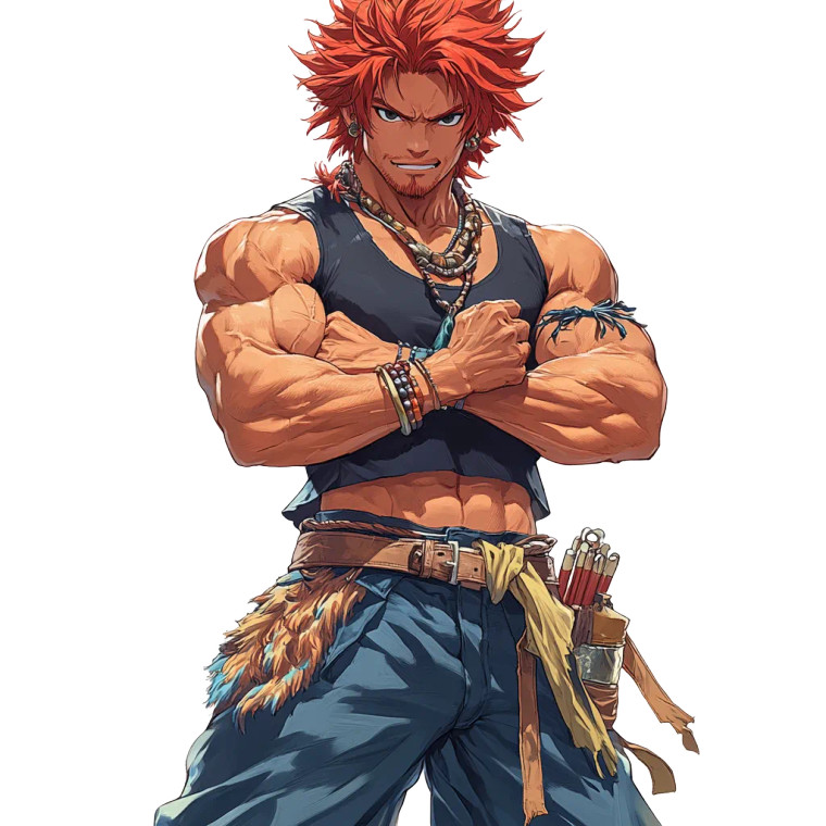 Fierce Red-Haired Man Vinyl Car Decal Sticker – Waterproof & UV-Resistant 8"