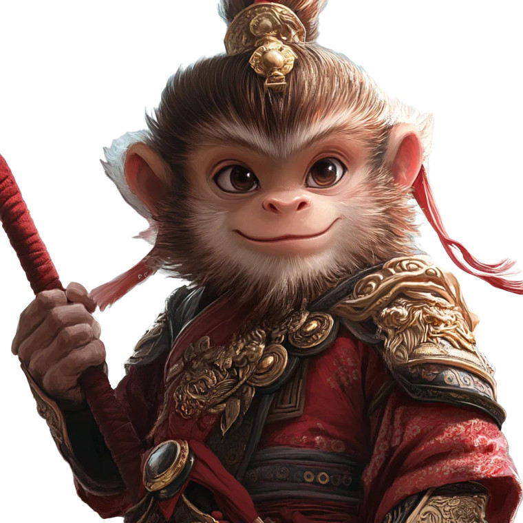 Sun Wukong Cartoon Vinyl Car Decal Sticker – Waterproof & UV-Resistant 8"