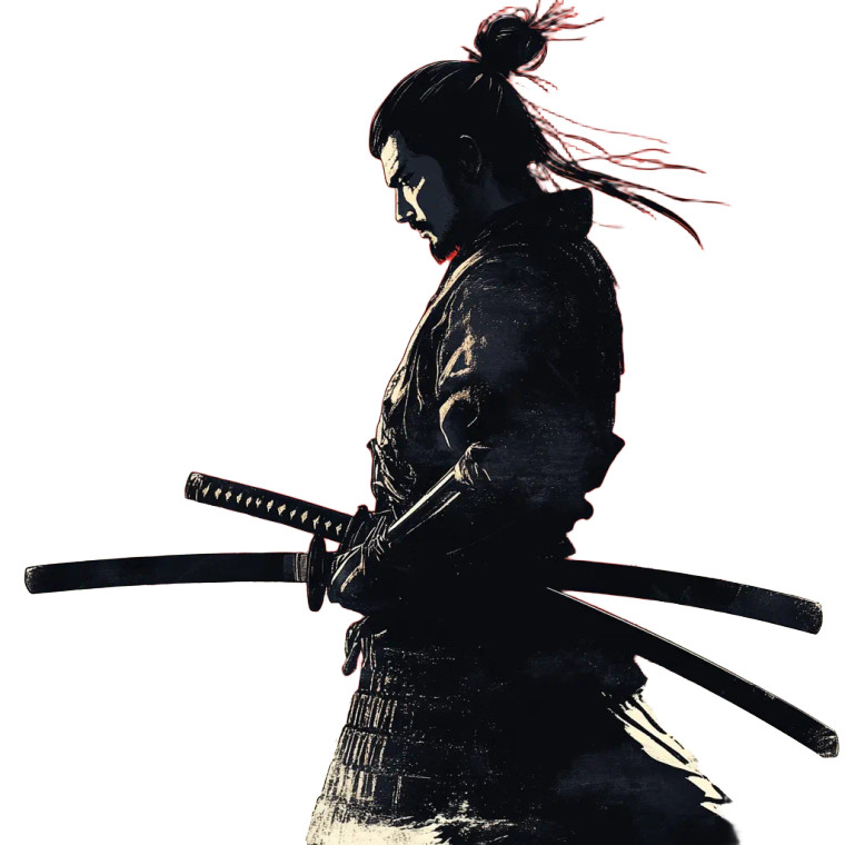 Samurai Silhouette V8 Vinyl Car Decal Sticker – Waterproof & UV-Resistant 8"