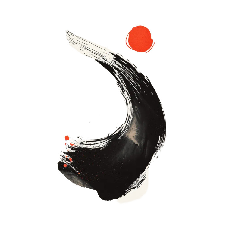 Chinese Ink Logo Vinyl Car Decal Sticker – Waterproof & UV-Resistant 8"