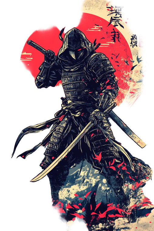 Samurai Sunrise V2 Vinyl Car Decal Sticker – Waterproof & UV-Resistant 8"