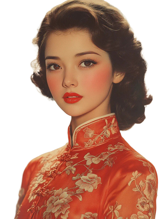 Vintage Qipao Beauty Vinyl Car Decal Sticker – Waterproof & UV-Resistant 8"