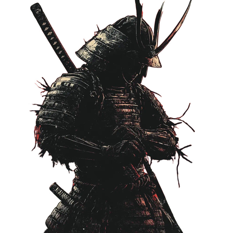 Samurai Before Battle Vinyl Car Decal Sticker – Waterproof & UV-Resistant 8"