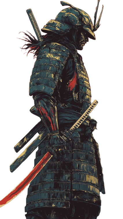 Samurai In Armor V6 Vinyl Car Decal Sticker – Waterproof & UV-Resistant 8"