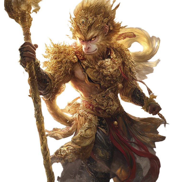 Heroic Monkey King Vinyl Car Decal Sticker – Waterproof & UV-Resistant 8"