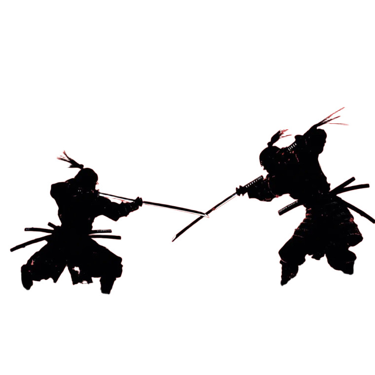 Samurai Duel Silhouette V2 Vinyl Car Decal Sticker – Waterproof & UV-Resistant 8"