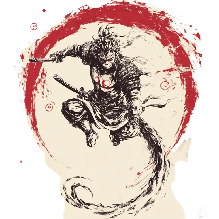 Monkey King Divine Vinyl Car Decal Sticker – Waterproof & UV-Resistant 8"
