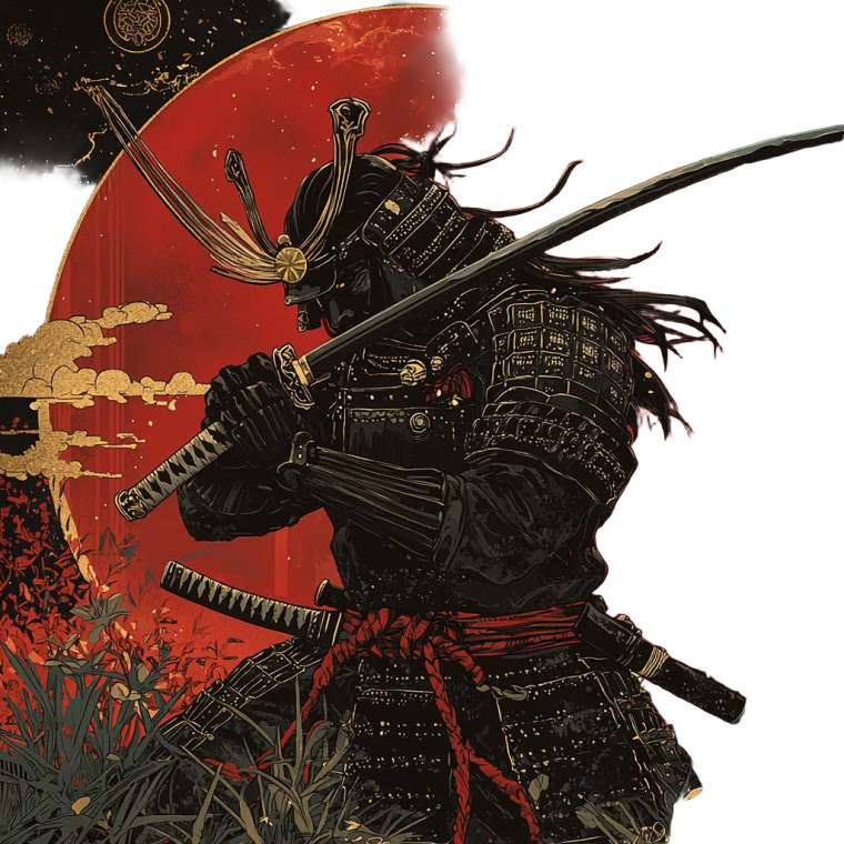 Dimensional Samurai Warrior Vinyl Car Decal Sticker – Waterproof & UV-Resistant 8"