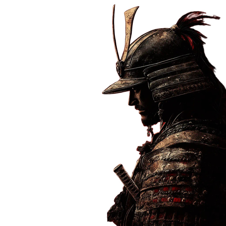 Grunge Samurai Closeup Vinyl Car Decal Sticker – Waterproof & UV-Resistant 8"