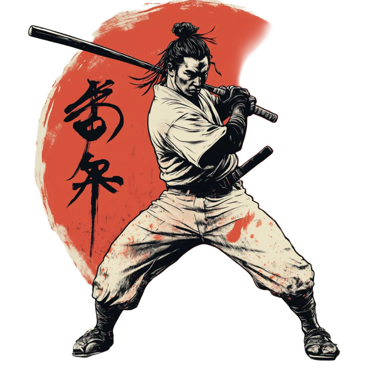 Samurai Baseball Player Vinyl Car Decal Sticker – Waterproof & UV-Resistant 8"
