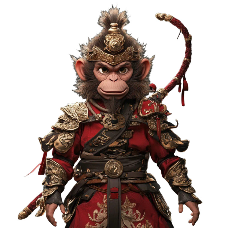 Monkey King Cartoon Vinyl Car Decal Sticker – Waterproof & UV-Resistant 8"