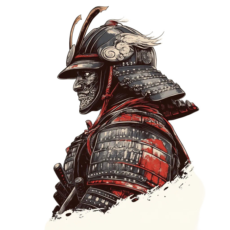 Samurai In Armor V8 Vinyl Car Decal Sticker – Waterproof & UV-Resistant 8"