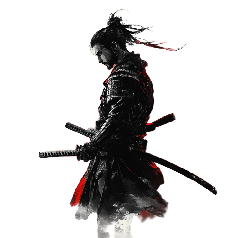 Anime Samurai Silhouette Vinyl Car Decal Sticker – Waterproof & UV-Resistant 8"