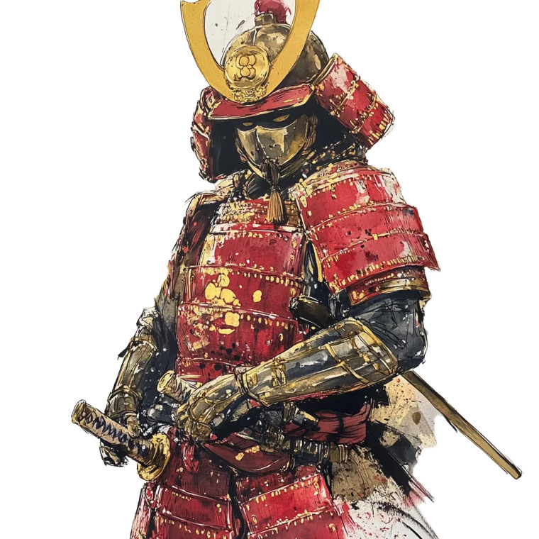 Samurai In Armor V9 Vinyl Car Decal Sticker – Waterproof & UV-Resistant 8"