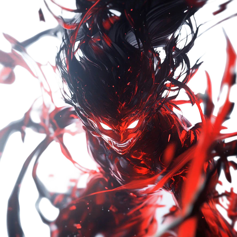 Red Demon Close-Up Vinyl Car Decal Sticker – Waterproof & UV-Resistant 8"