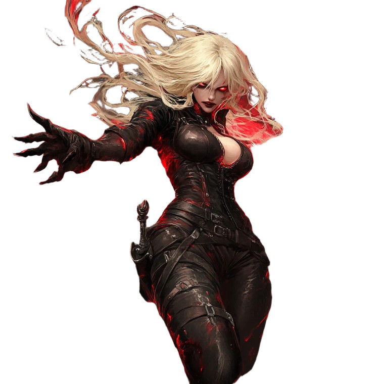 Vampiric Warrior Pin-Up Vinyl Car Decal Sticker – Waterproof & UV-Resistant 8"