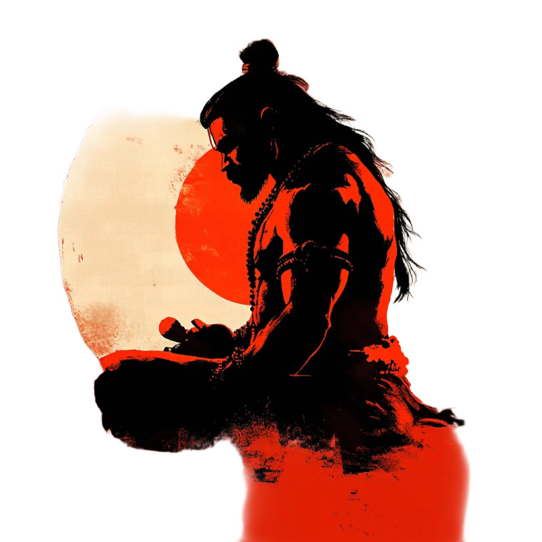 Hanuman Brush Silhouette Vinyl Car Decal Sticker – Waterproof & UV-Resistant 8"