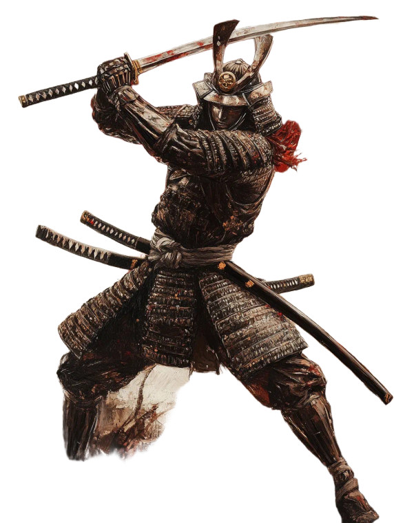 Surreal Samurai Art Vinyl Car Decal Sticker – Waterproof & UV-Resistant 8"