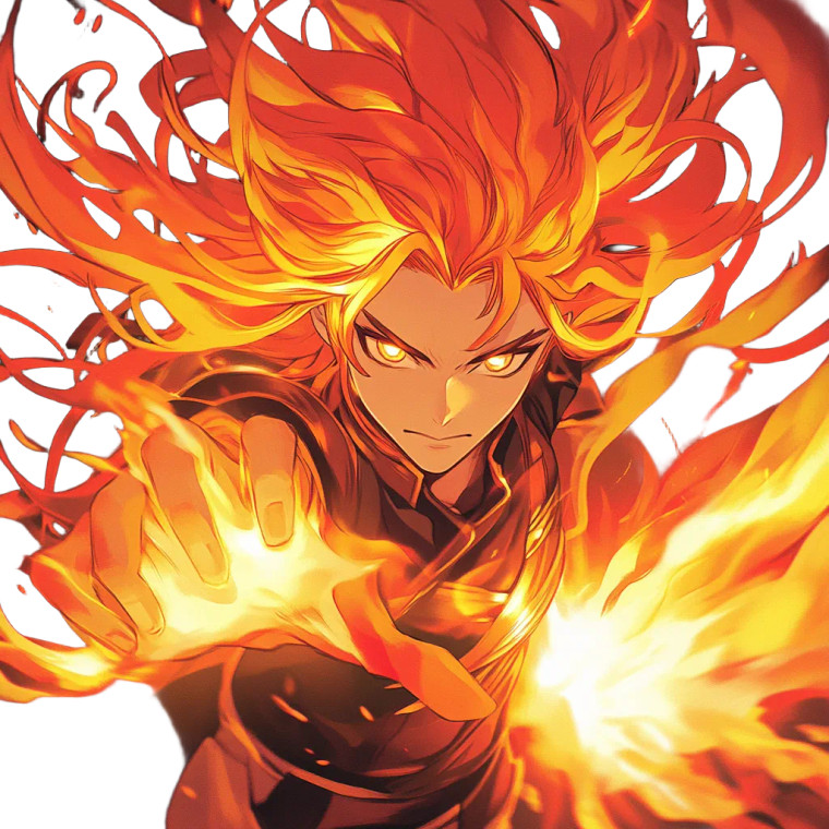 Fiery Heroic Character Vinyl Car Decal Sticker – Waterproof & UV-Resistant 8"