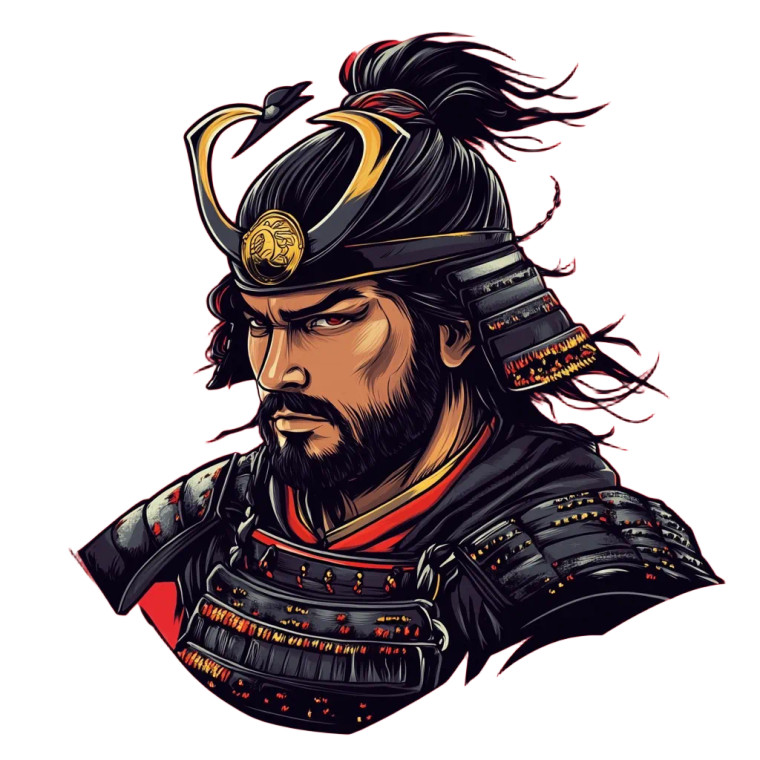 Samurai Portrait V5 Vinyl Car Decal Sticker – Waterproof & UV-Resistant 8"