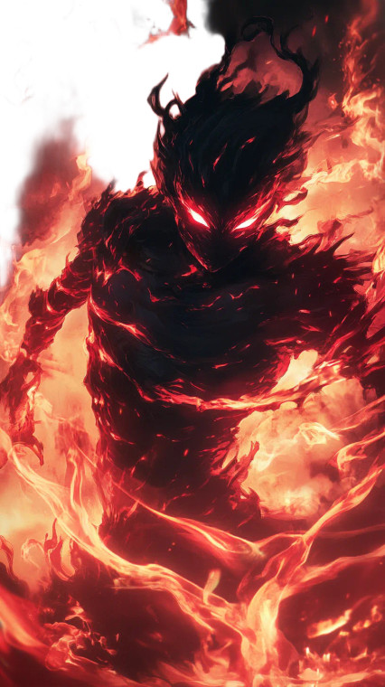 Fiery Shadow Figure Vinyl Car Decal Sticker – Waterproof & UV-Resistant 8"