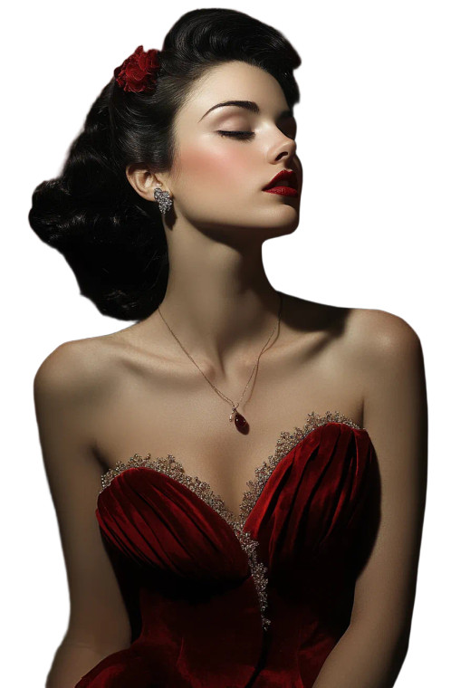 Vintage Glamour Brunette Vinyl Car Decal Sticker – Waterproof & UV-Resistant 8"