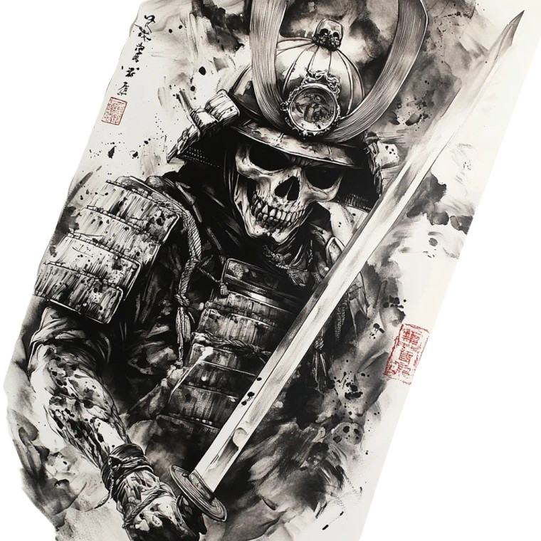 Samurai Skull Mask V2 Vinyl Car Decal Sticker – Waterproof & UV-Resistant 8" Samurai Skull Mask V2 Vinyl Car Decal Sticker – Waterproof & UV-Resistant 8"