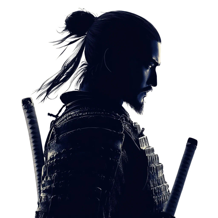 Samurai Silhouette Profile Vinyl Car Decal Sticker – Waterproof & UV-Resistant 8"