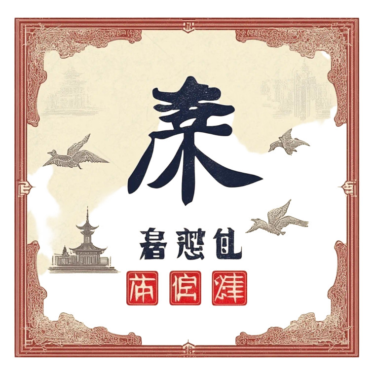 Retro Chinese Ticket Logo Vinyl Car Decal Sticker – Waterproof & UV-Resistant 8"