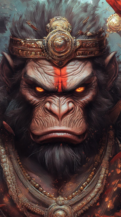 Angry Lord Hanuman Vinyl Car Decal Sticker – Waterproof & UV-Resistant 8"