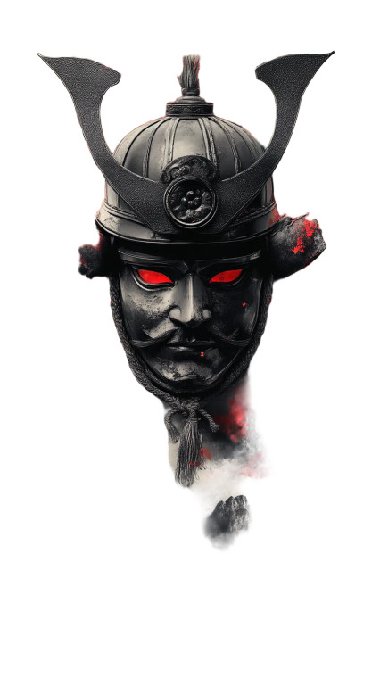 Samurai Mask Design V6 Vinyl Car Decal Sticker – Waterproof & UV-Resistant 8"