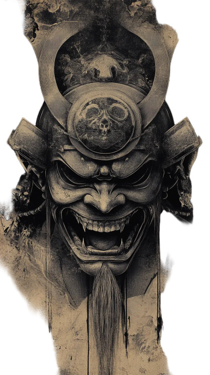 Dark Japanese Mask Vinyl Car Decal Sticker – Waterproof & UV-Resistant 8"