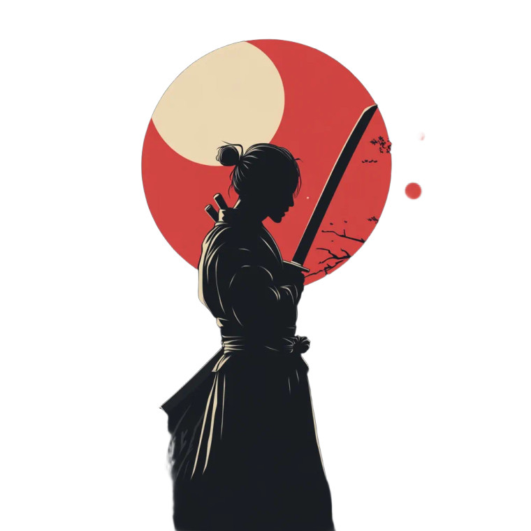 Samurai Silhouette V12 Vinyl Car Decal Sticker – Waterproof & UV-Resistant 8"