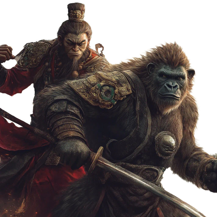 Wukong Harambe Duo Vinyl Car Decal Sticker – Waterproof & UV-Resistant 8"