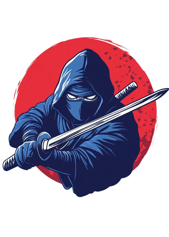 Blue Ninja Logo Vinyl Car Decal Sticker – Waterproof & UV-Resistant 8"