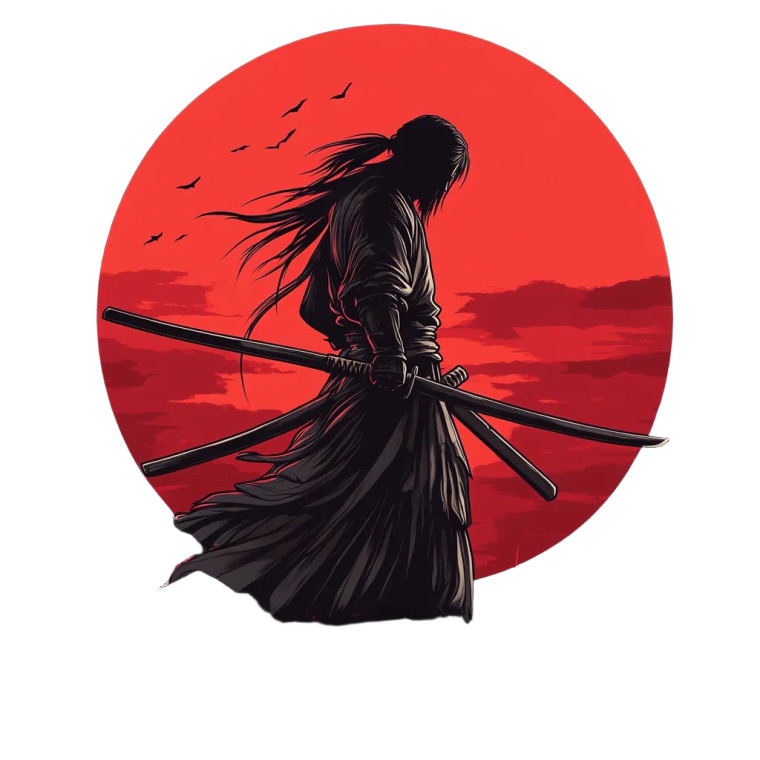 Samurai X Vector Vinyl Car Decal Sticker – Waterproof & UV-Resistant 8"