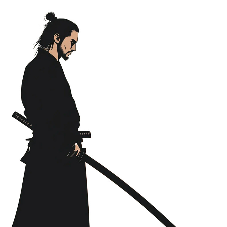 Minimalistic Samurai Vinyl Car Decal Sticker – Waterproof & UV-Resistant 8"