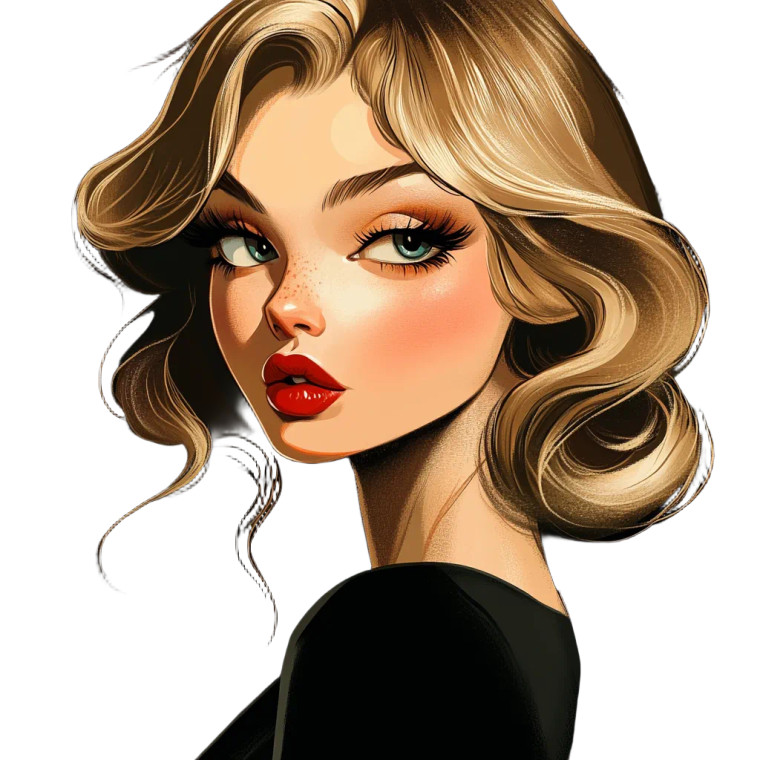 Glamorous Caricature Girl Vinyl Car Decal Sticker – Waterproof & UV-Resistant 8"