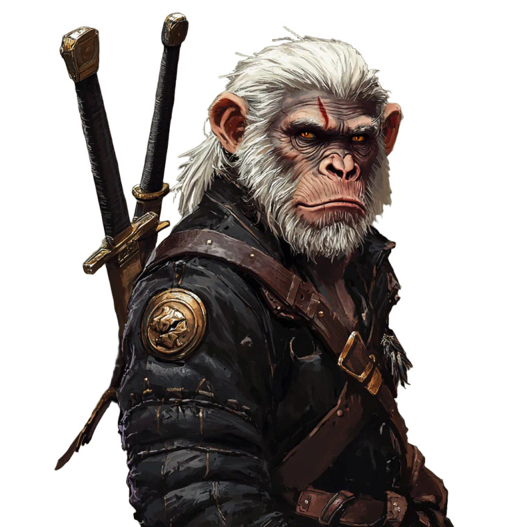 Ape Geralt Vinyl Car Decal Sticker – Waterproof & UV-Resistant 8"