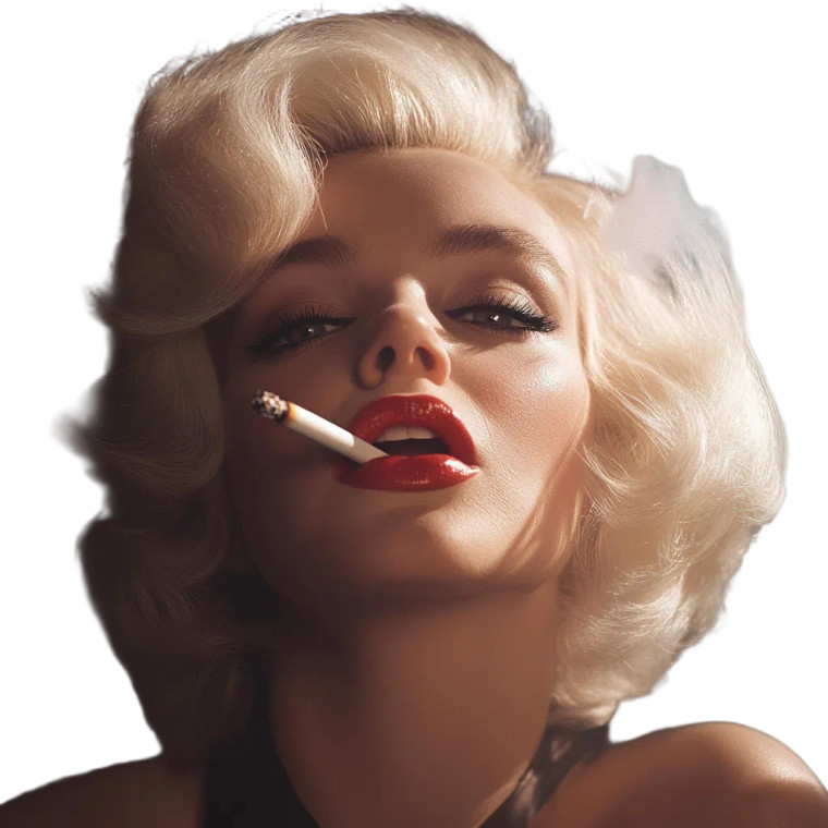 Marilyn Monroe Smoking V4 Vinyl Car Decal Sticker – Waterproof & UV-Resistant 8"