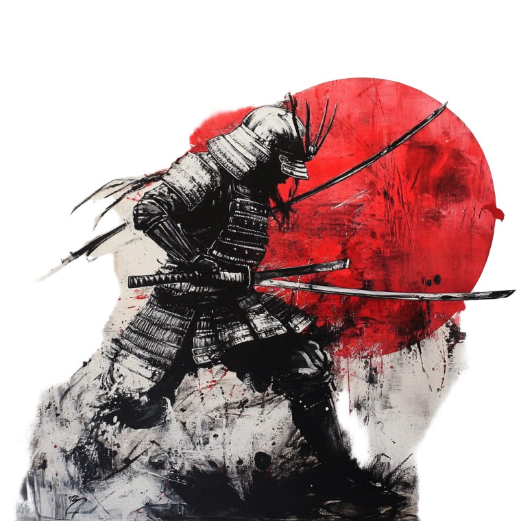 Samurai Drawing V7 Vinyl Car Decal Sticker – Waterproof & UV-Resistant 8"