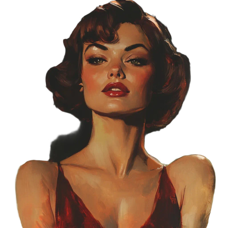 1950S Woman Portrait V2 Vinyl Car Decal Sticker – Waterproof & UV-Resistant 8"