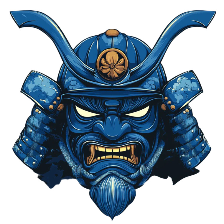 Samurai Mask Vector Vinyl Car Decal Sticker – Waterproof & UV-Resistant 8"