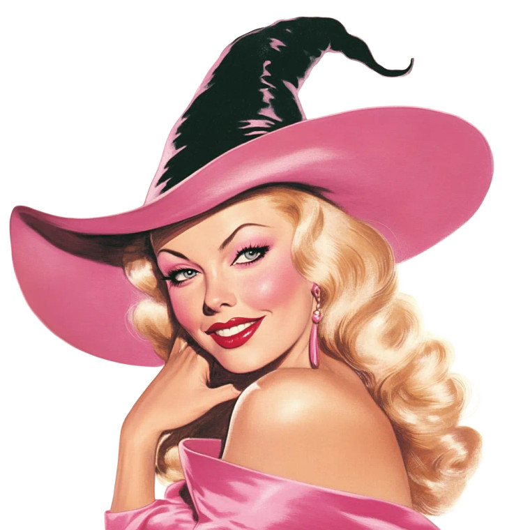Sassy 50S Witch Vinyl Car Decal Sticker – Waterproof & UV-Resistant 8"